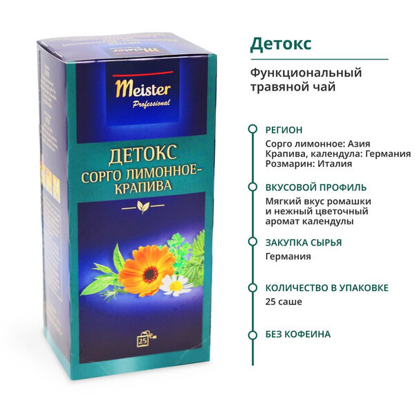 Чай Травяной Meister Professional ДЕТОКС 25шт х 1,75гр