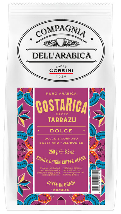 Кофе в зернах DELL' ARABICA Puro Arabica Costa Rica Tarrazu /ДЕЛ АРАБИКА КОСТА РИКА ТАРАЗУ 250г