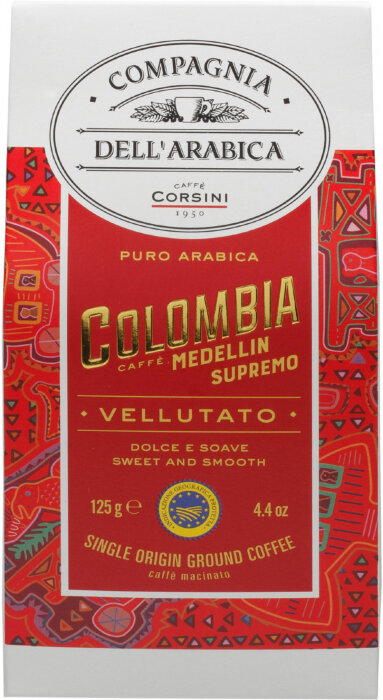 Кофе молотый DELL' ARABICA Puro Arabica Colombia Medellin Supremo / ДЕЛ АРАБИКА КОЛУМБИЯ СУПРЕМО 125г